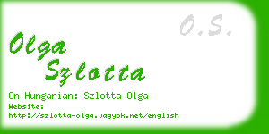 olga szlotta business card